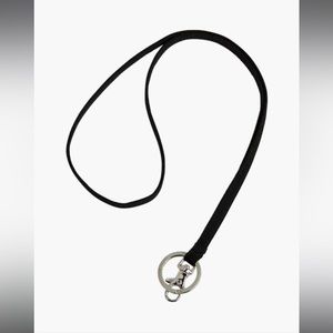 VERA BRADLEY Lanyard w/Signature Key Ring & ID Clip. Classic Black. BRAND NEW!